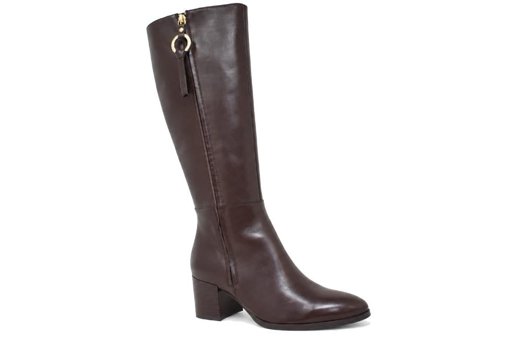 Bota alta de piel castaña hasta la rodilla Regarde le Ciel Taylor-16 para mujer