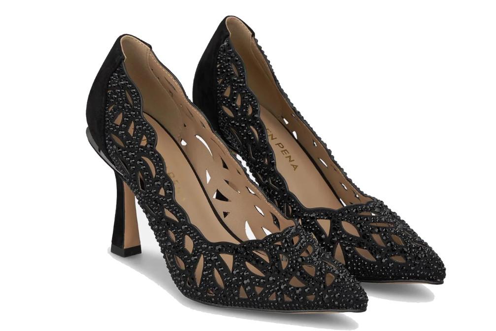 Zapato de fiesta con tacón Alma en Pena I260245 Troquelado Mujer en negro