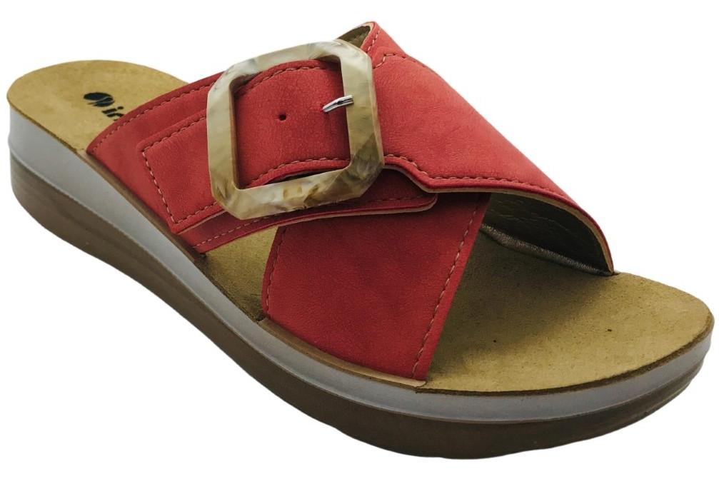 Sandalia plana Inblu FT000020 rosa de tipo chancla con Planta Anatómica para mujer