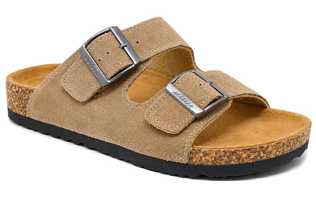 Sandalias Bio Hombre Isteria 1001 taupe| Sandalias Anatómicas con Doble Hebilla