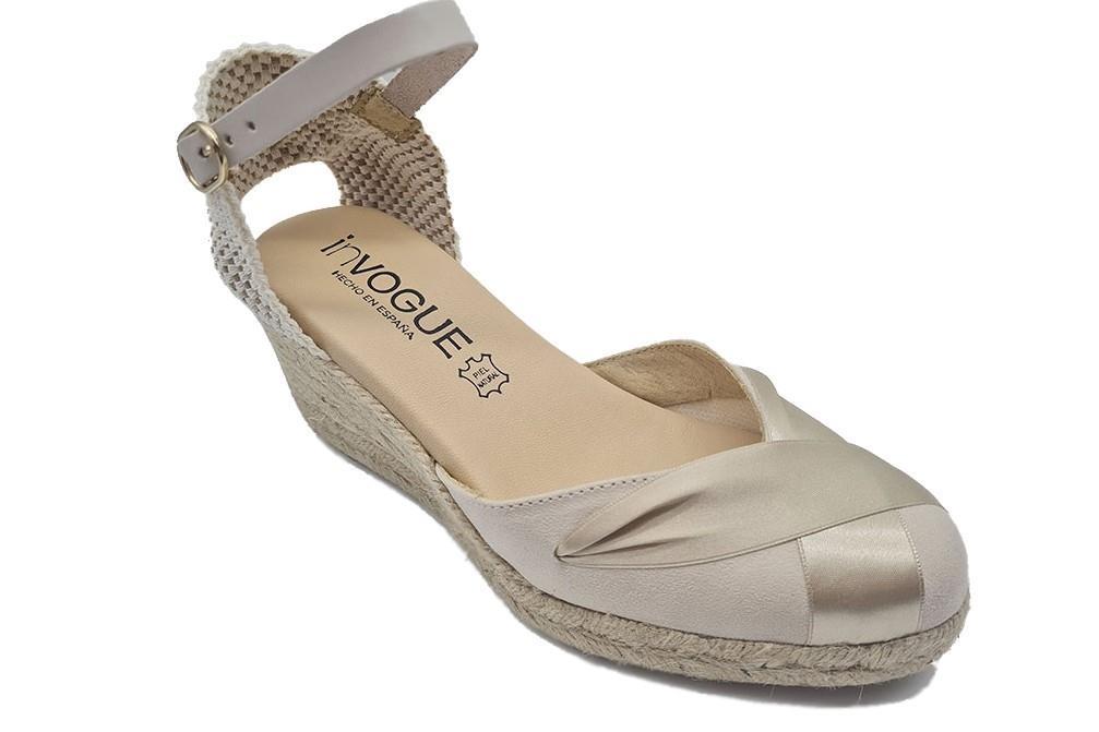 Alpargatas con cuña inVogue 1552 en crudo