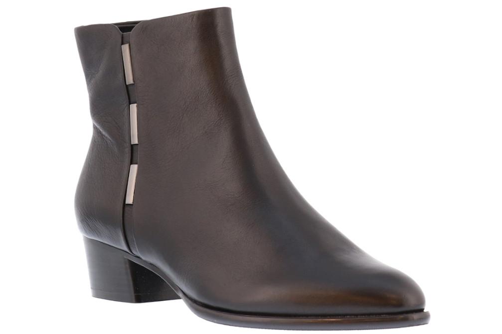 Botines de piel marrones con tacón bajo Regarde le Ciel Lori-02 para mujer