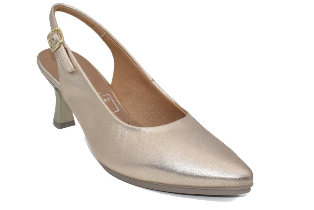 Zapatos de Tacón Destalonados Chamby 4241 Platino Mujer | Zapatos de fiesta