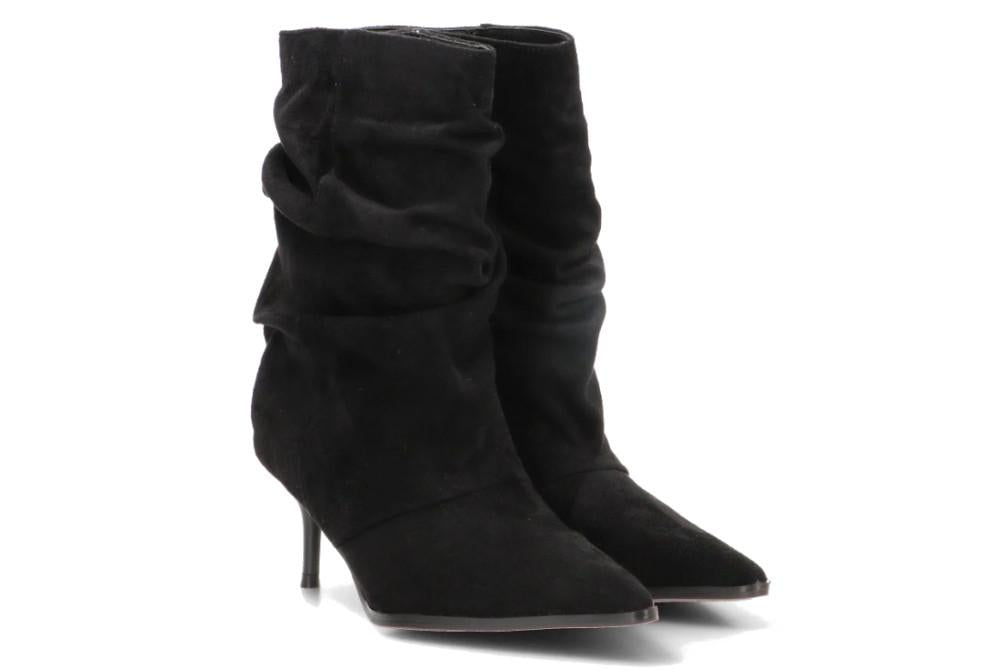 Botines de tacón Etika Estelle 32033 negros con caña arrugadaa