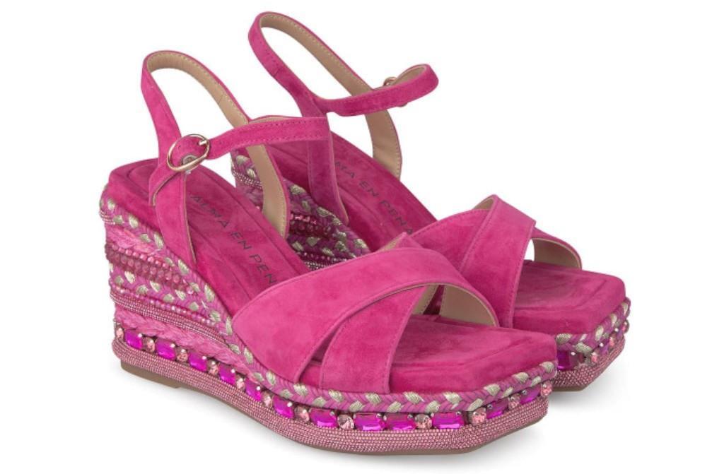 Sandalias con cuña Alma en Pena V240995 en fuxia