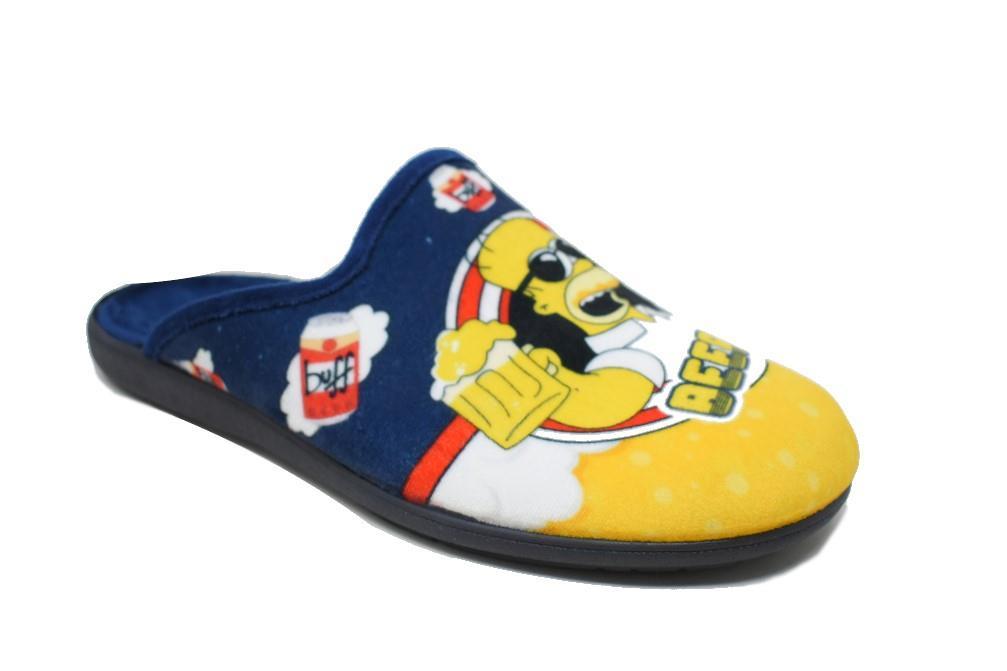 Zapatillas de casa destalonadas Homer cerveza en azul