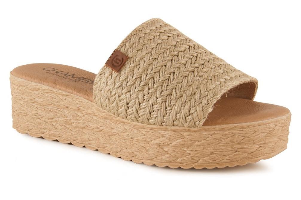 Zuecos con plataforma Chamby 321 en natural