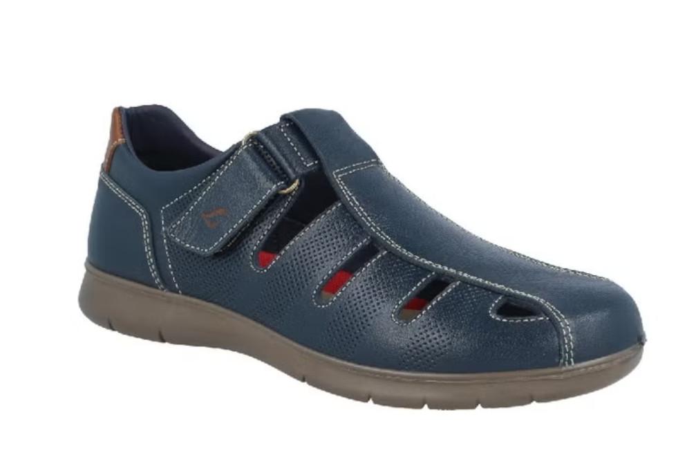 Sandalias cangrejeras de piel Luisetti 27920 para hombre en azul marino