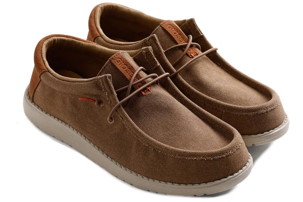 Mocasines náuticos Wallabee de Lona Gioseppo Orford 78662 en marrón para hombre