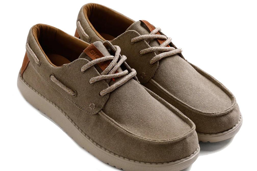 Mocasines náuticos Wallabee de Lona Gioseppo Kinango 78664 Kaki para Hombre