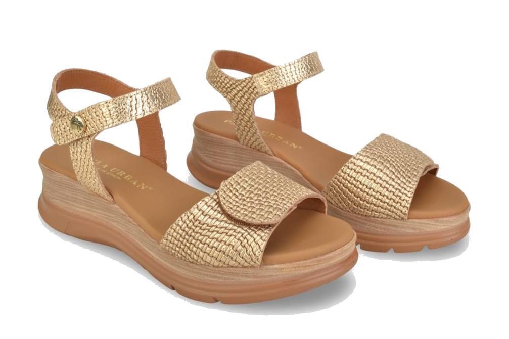 Sandalias ajustables Paula Urban 24-634 Bogota en champán