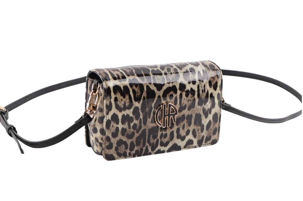 Bolso mini bandolera Cacharel H262090 taupe animal print de vinilo