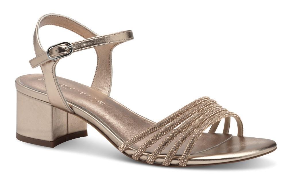 Sandalias con tacón Tamaris 1-28248-44-586 en oro rosa para mujer