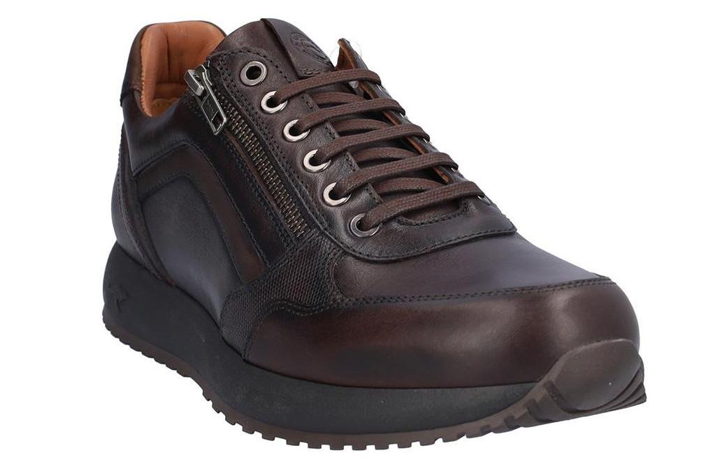 Zapatos deportivos de piel Kangaroos 1236-18 marrones con cremallera para hombre