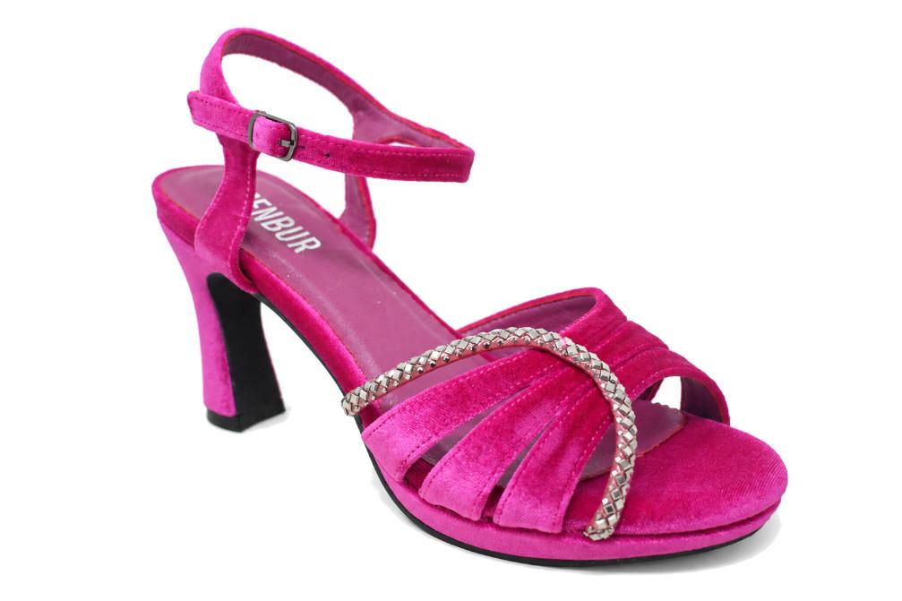 Sandalias de fiesta Menbur BM708 buganvilla con pedrería