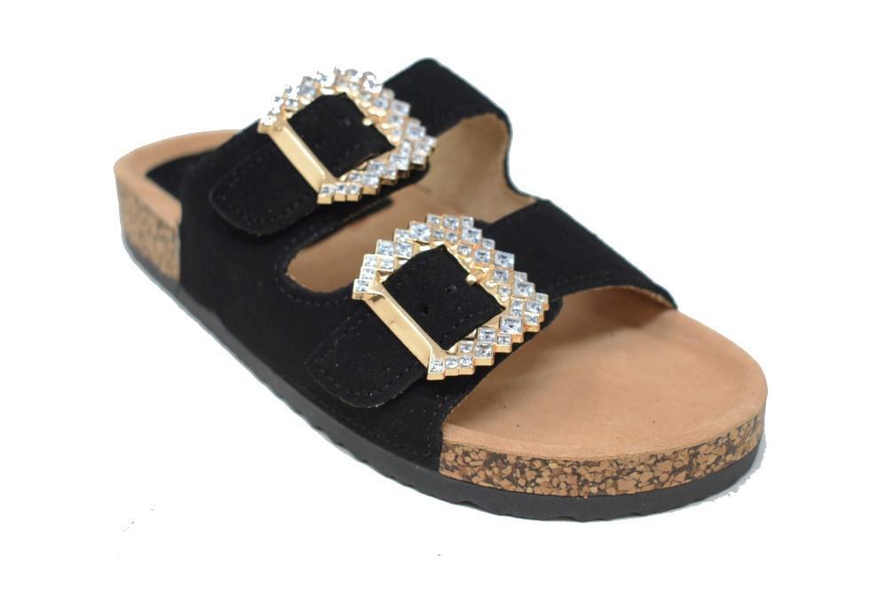 Sandalias planas bio Isteria 25229 en negro para mujer