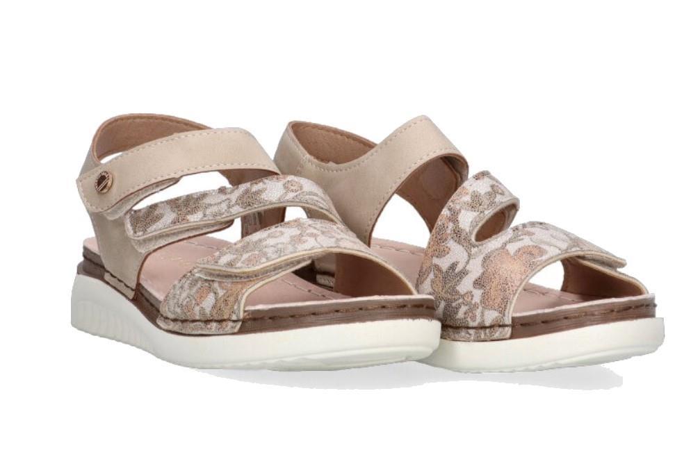Sandalias planas Armony by Etika 41023 en beige para mujer