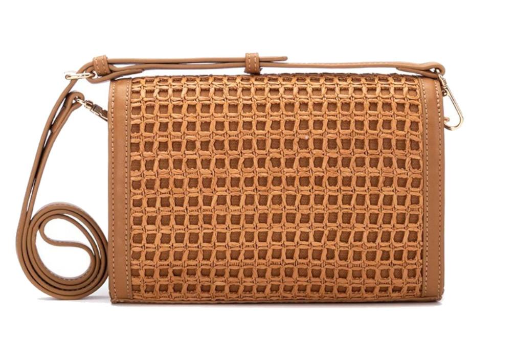 Bolso Bandolera Pequeño Mujer XTI 184557 Camel Rafia – Diseño Diario Elegante y Versátil
