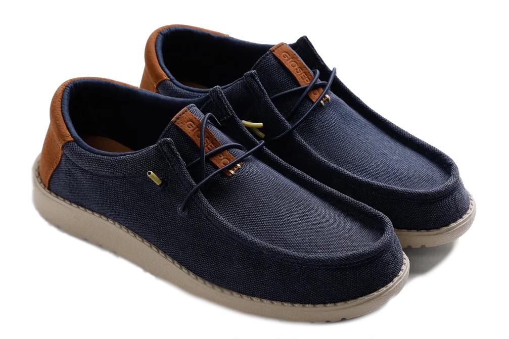 Mocasines náuticos Wallabee de Lona Gioseppo Orford 78662 en marino para hombre