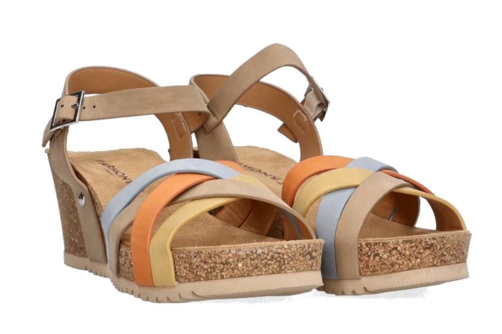 Sandalias con cuña bio Etika 20030 en taupe para mujer