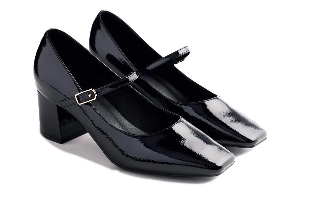 Zapatos de tacón Mary-Jane Gioseppo Windham 73270 en charol negro para mujer - Zapatos de fiesta