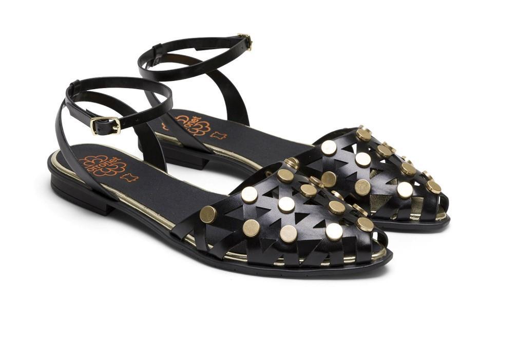 Bailarinas con tachuelas Porronet Rita 7091 en negro para mujer