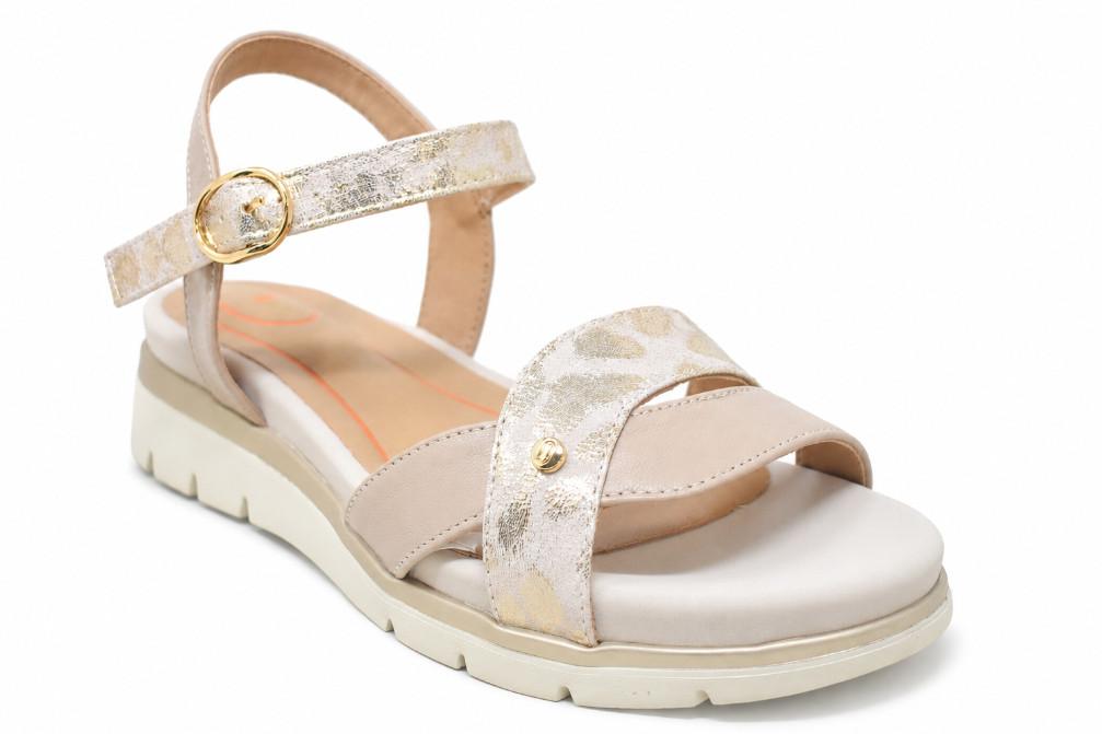 Sandalias de cuña baja Impronte Lucia Cross IL61562A para mujer en beige