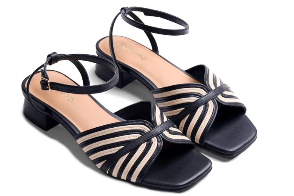 Sandalias de tacón bajo de piel Gioseppo Bigelow 78240 negro – cómodas y elegantes