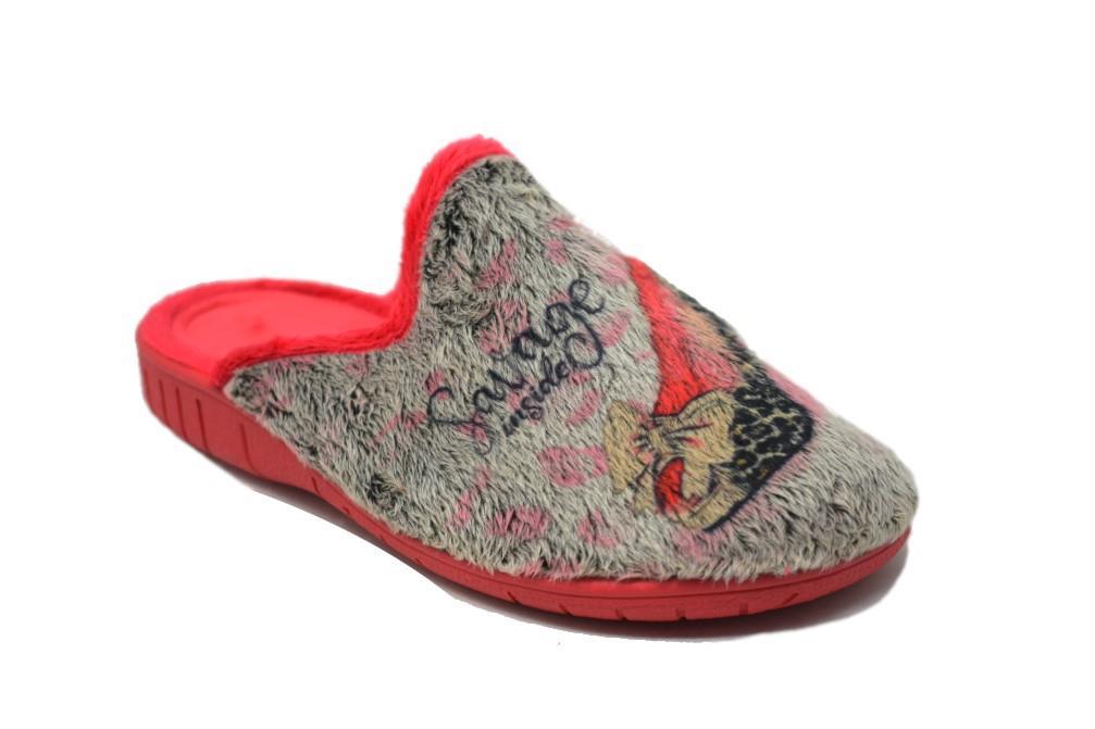 Zapatilla de casa para mujer en color gris