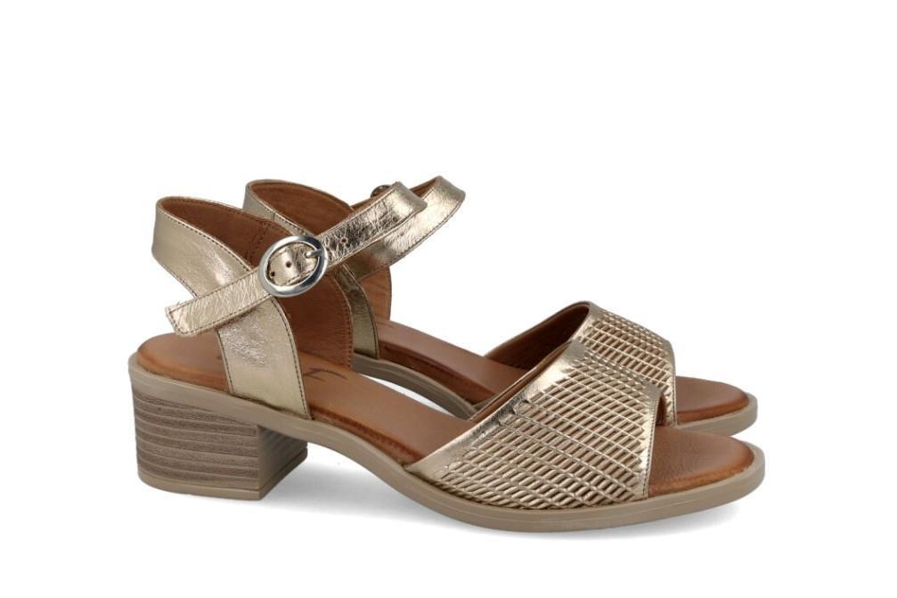 Sandalias de tacón Walk & Fly E21-221-WF en oro para mujer