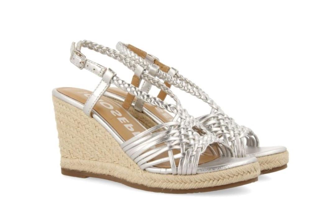 Sandalias con cuña Gioseppo GLIDE 72071 en plata para mujer