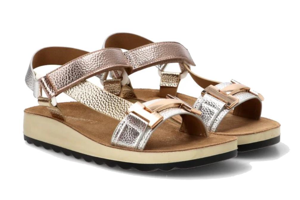 Sandalias cómodas ETIKA by ARMONY Carena 01 10084 Multioro para Mujer con Planta de Piel