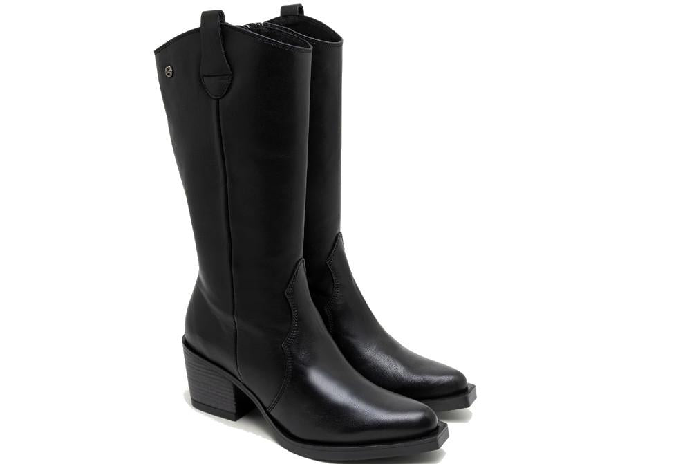 Botas altas cowboy Porronet Flora 4755-001 en negro
