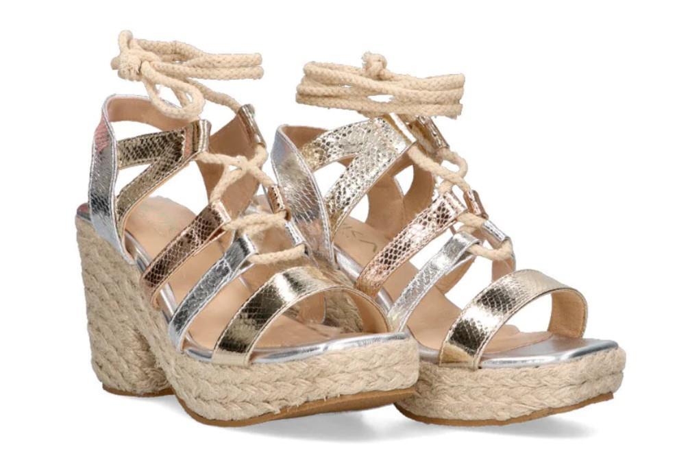 Sandalias de yute Etika las doradas 3001 en oro para mujer