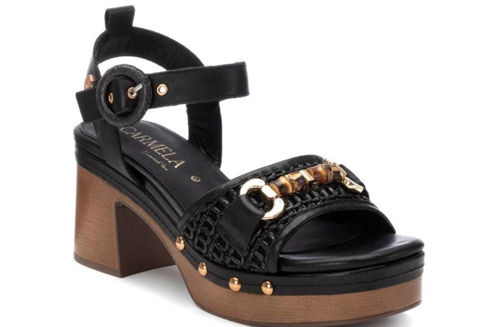 Sandalias con tacón Carmela 162367 en negro para mujer