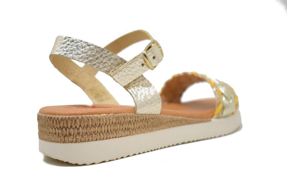 Sandalias planas Tekila 1267 en platino para mujer