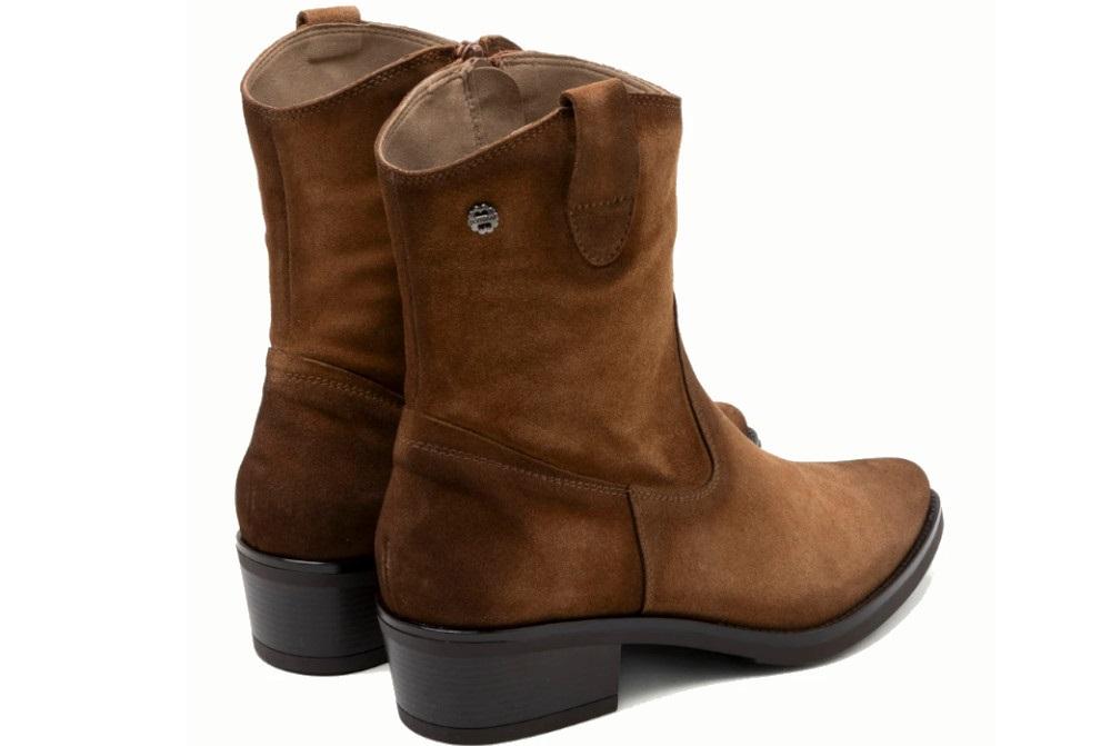 Botines cowboy de serraje Porronet Malena 4841 cuero