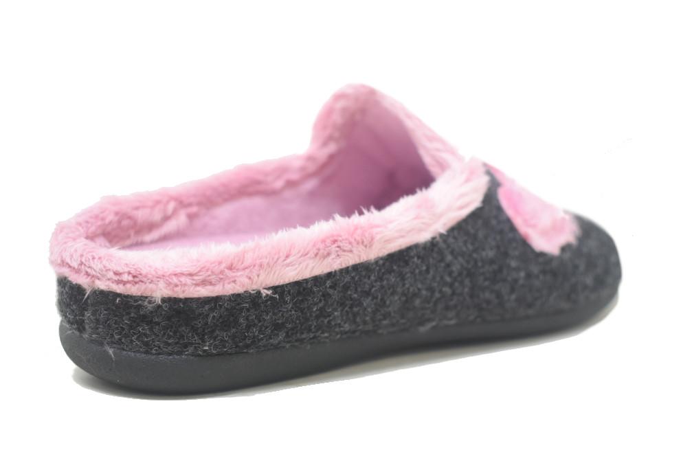 Zapatillas de casa Cabrera 3238 gris antracita para mujer, destalonadas con diseño París