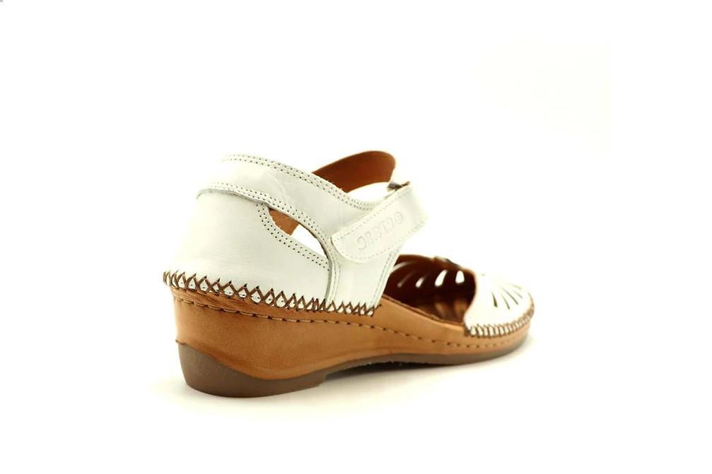Sandalias semi-cerradas Erase 383-178 en blanco para mujer
