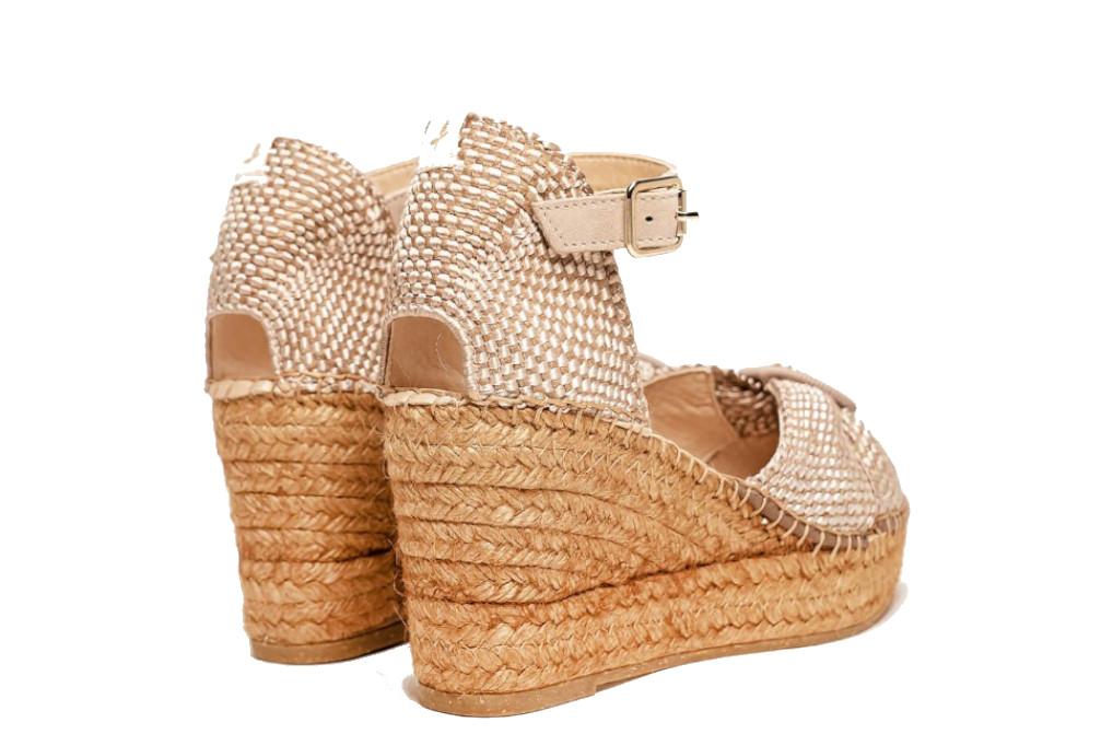 Alpargatas de cuña media Alhamas Amapola 06900RY5D en color taupe