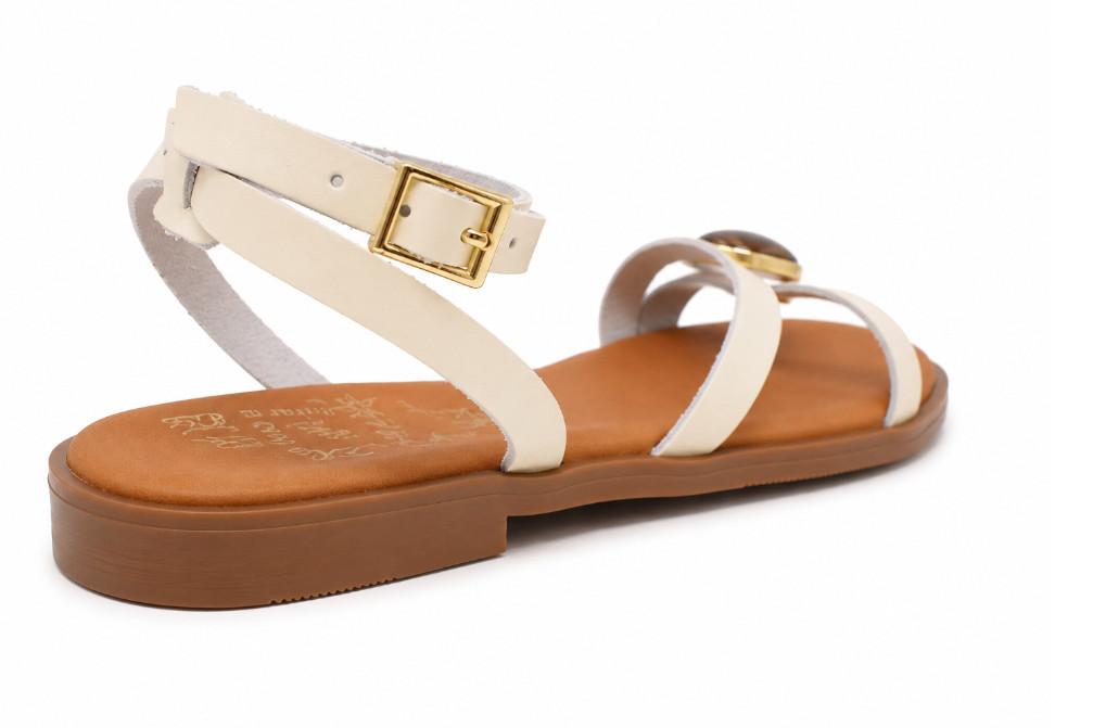 Sandalia plana de dedo Oh! My Sandals 5855 Hielo para mujer de piel