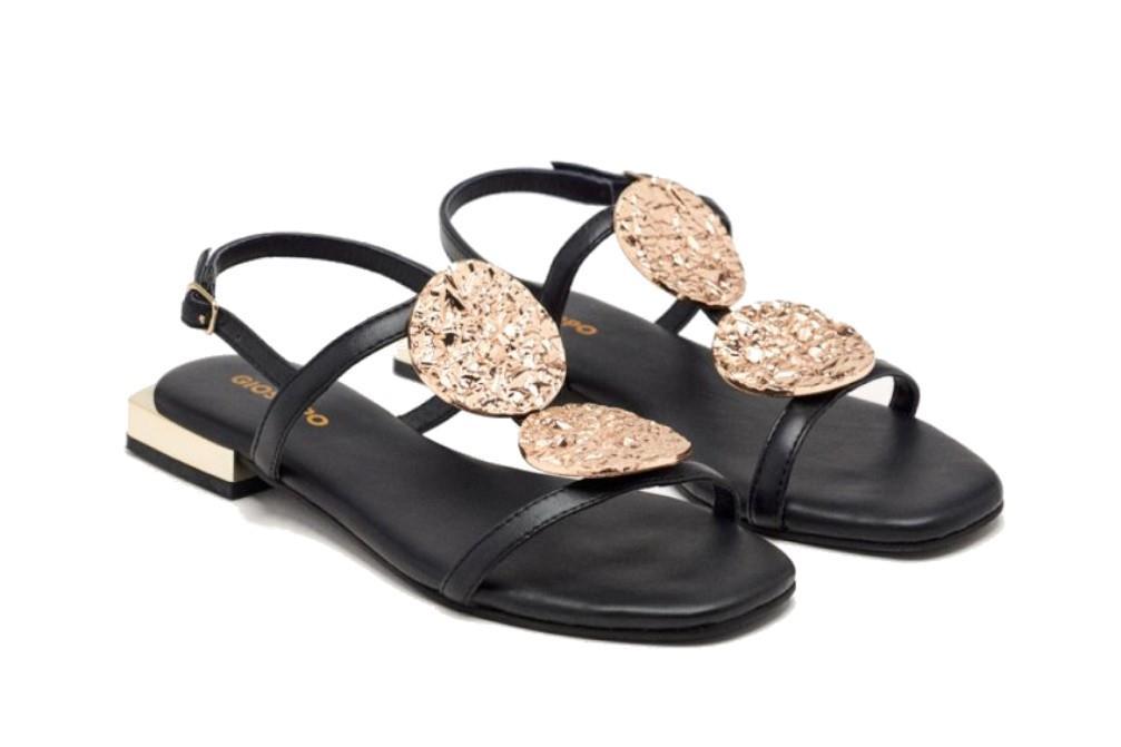 Sandalias planas Gioseppo Trofa 72364 en negro para mujer