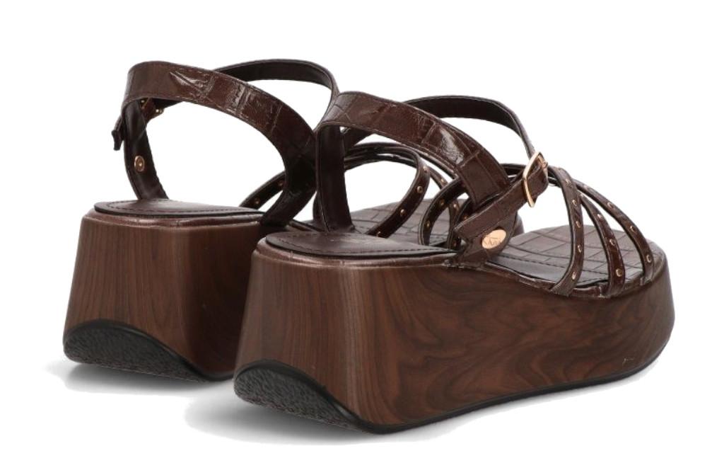 Sandalia de Cuña Media Mujer ISTERIA 1111 Moka | Elegancia y Comodidad para el Día a Día
