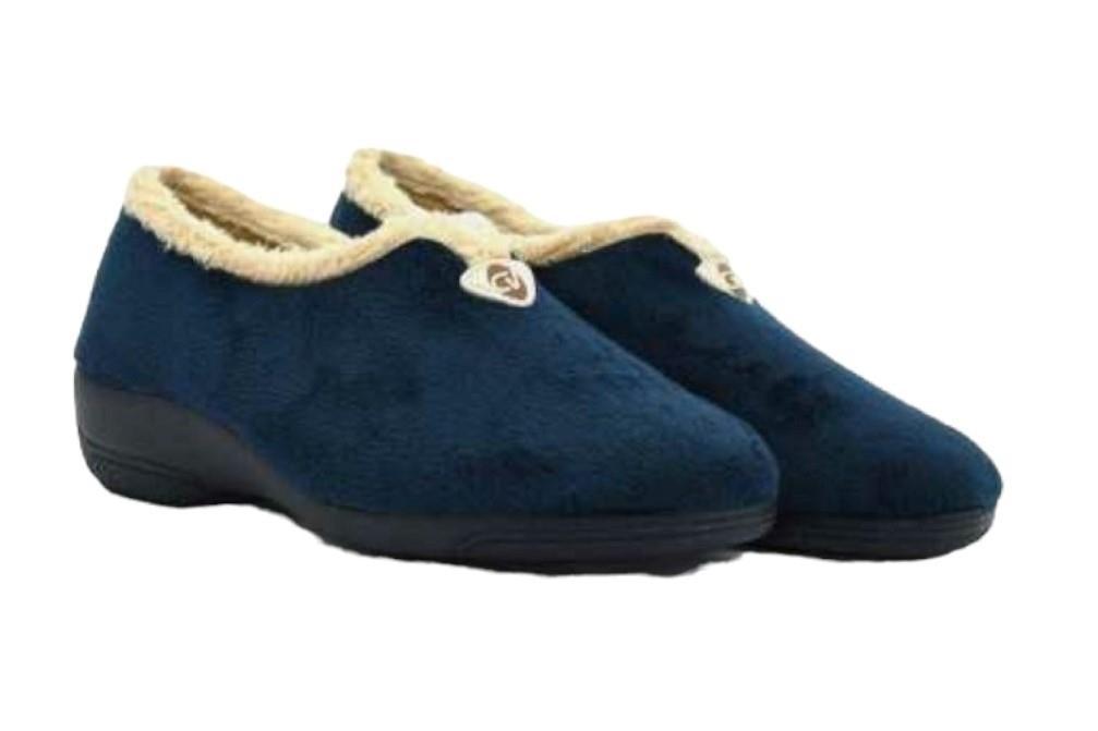 Zapatillas de casa Cabrera 5070 en azul marino para mujer