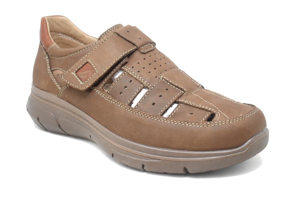 Sandalias cerradas de piel Luisetti 36111 para hombre en color café