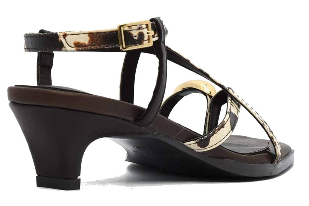 Sandalia de tacón bajo ISTERIA 1094 animal print para mujer | Sandalias de dedo