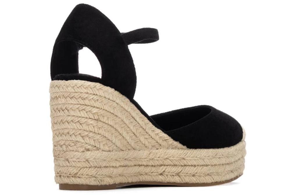 Alpargatas con cuña para mujer XTI 145416 en negro de Yute y Plataforma