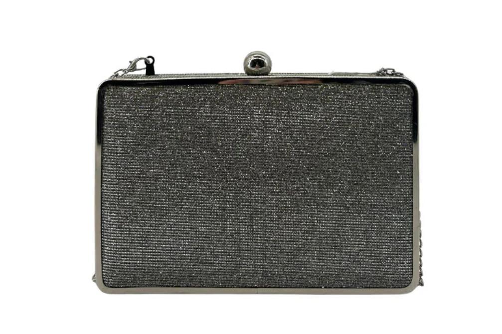 Bolso Clutch de Fiesta Menbur AMB14  Plata con Pedrería