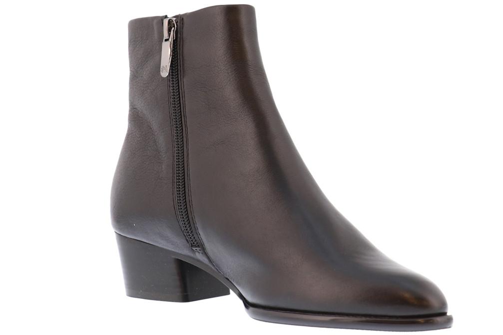 Botines de piel marrones con tacón bajo Regarde le Ciel Lori-02 para mujer