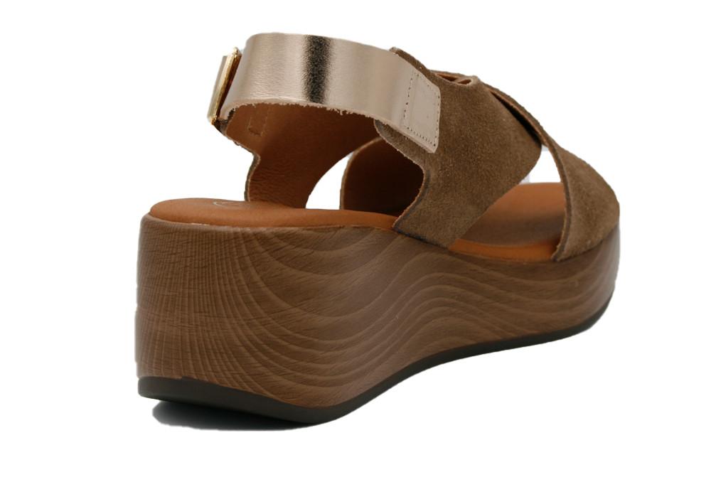 Sandalias con cuñas Oh! My Sandals 6039 Lodo para mujer de piel